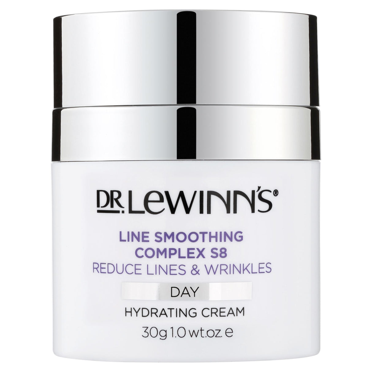 Dr. LeWinn's Line Smoothing Complex Hydrating Day Cream in an airless pump, designed to reduce wrinkles and deeply hydrate skin.