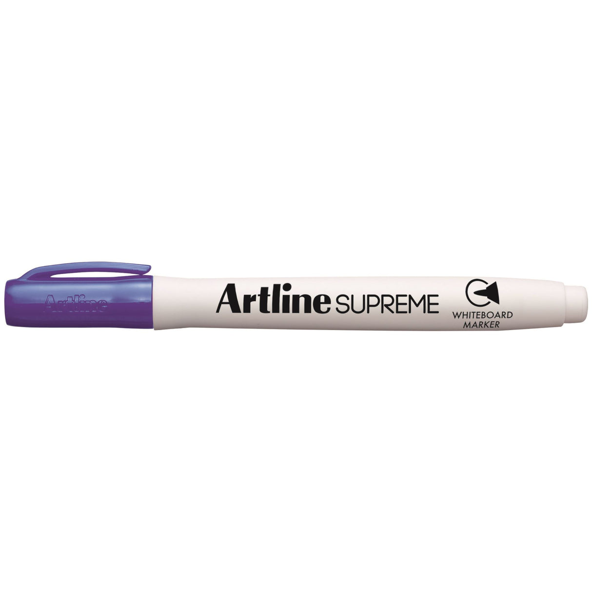 Purple Artline Supreme whiteboard markers, 1.5mm nib, ergonomic design for comfort, pack of 12 units.