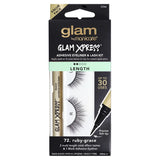 Glam by Manicare 72 Ruby-Grace kit with mink effect lashes and hypoallergenic adhesive eyeliner for quick, stunning eye looks.