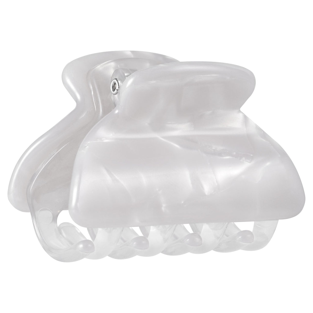 Lady Jayne Acrylic Claw Grip in stylish design, securely holds hair, available in Beige, Black, and White Shell colors.
