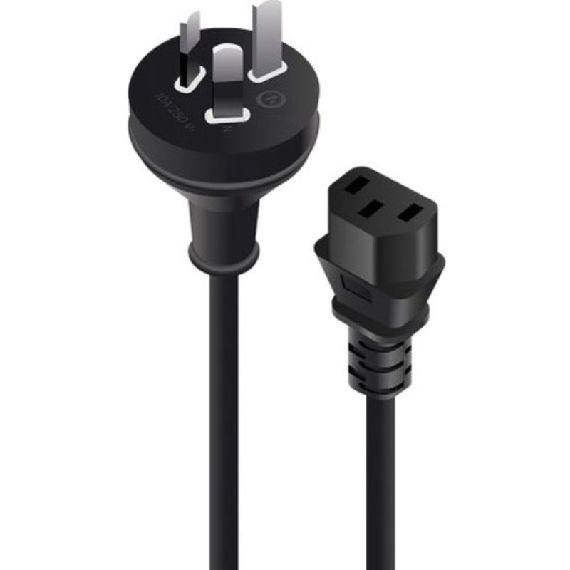 1M ALOGIC AUS 3 Pin to IEC C13 power cable, durable and safe for connecting devices in home or office setups.