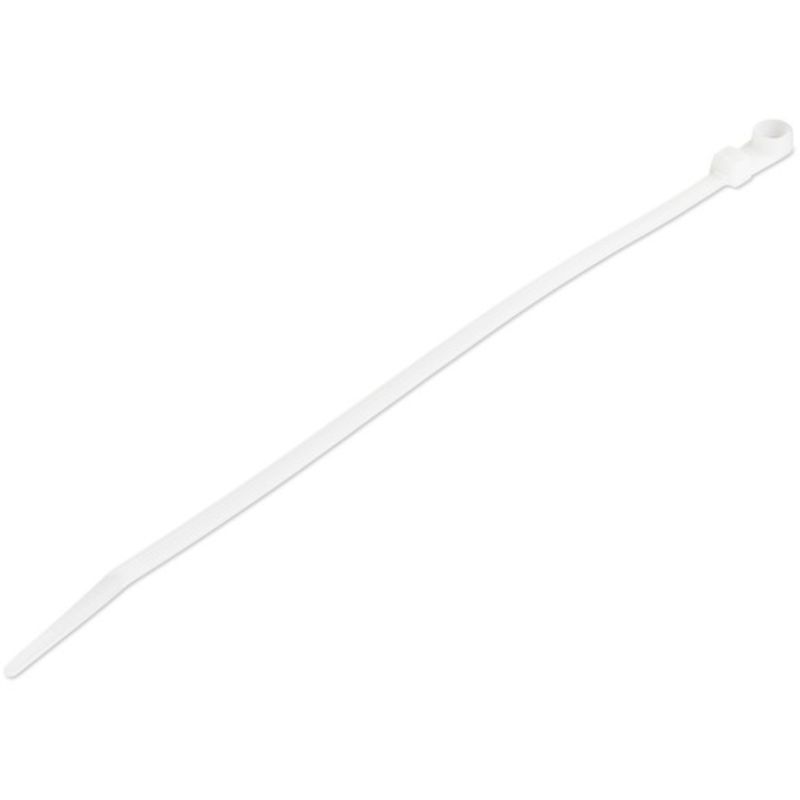 Startech 20cm(8in) Cable Ties with Mounting Hole - 4mm(1/8in) wide 52mm(2in) Bu