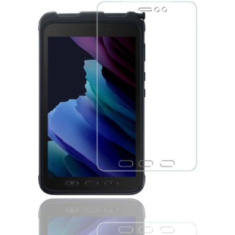 Tempered glass screen protector for Samsung Galaxy Tab Active 3, offering 9H hardness, clarity, and fingerprint resistance.