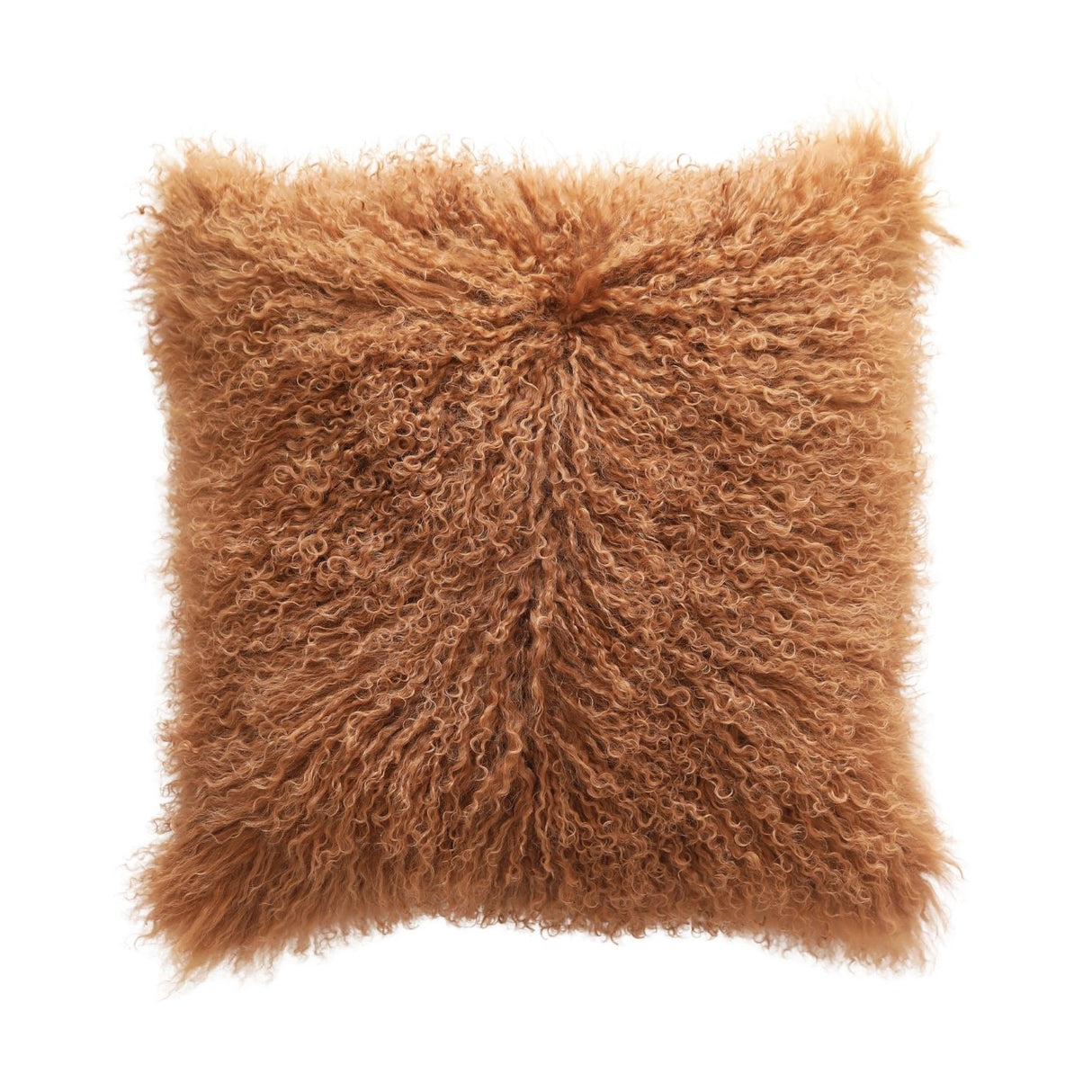 Tibetan Lamb Fur Cushion Camel