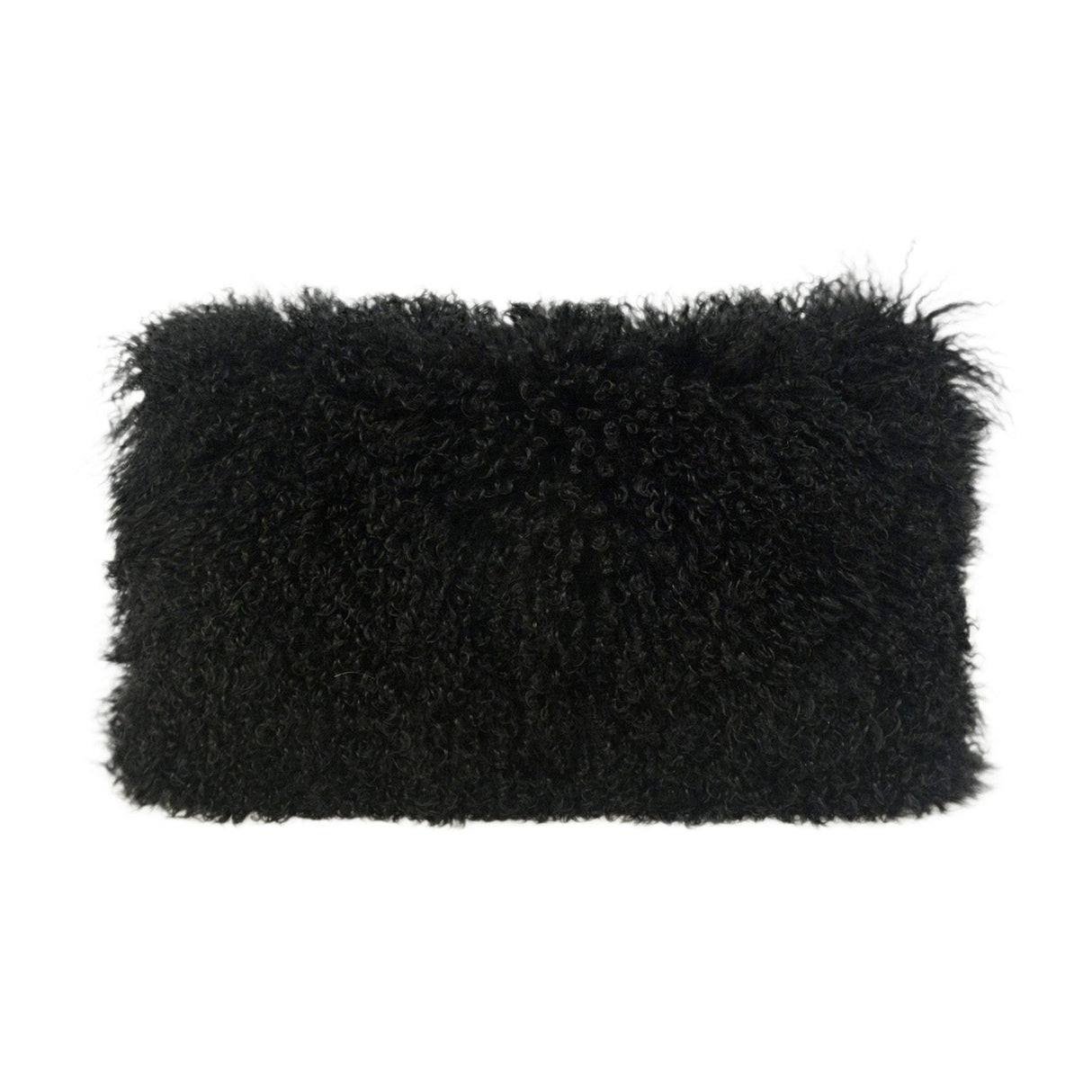 Tibetan Lamb Fur Cushion Black 30 X 50cm