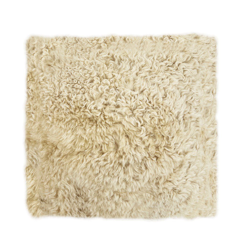 Shearling Lamb Fur Cushion Natural 45x45cm