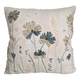 WILDFLOWERS EMBROIDERED CUSHION 45x45cm