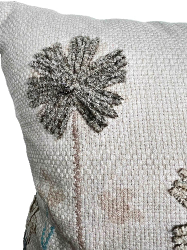 WILDFLOWERS EMBROIDERED CUSHION 45x45cm