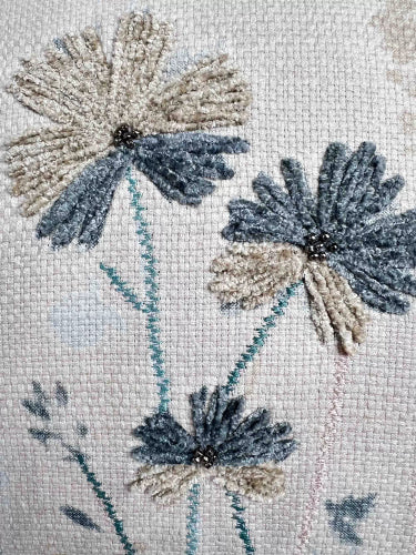 WILDFLOWERS EMBROIDERED CUSHION 45x45cm