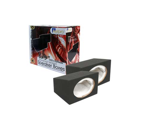 Premium Aerpro 6x9in sealed speaker box pair, designed for superior sound quality and easy installation in vehicles.