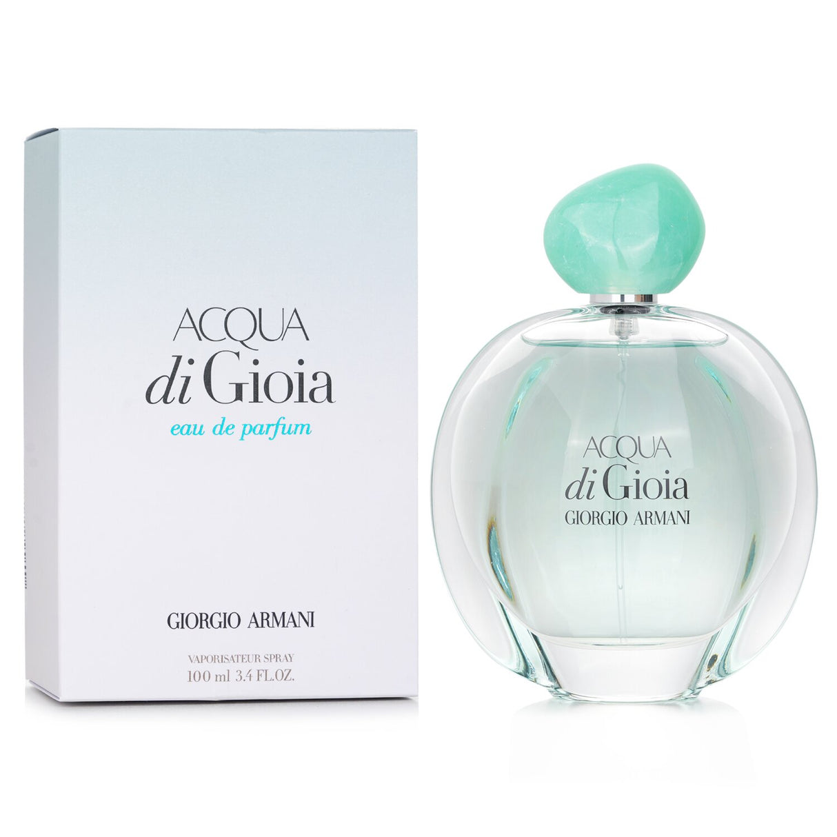 Giorgio Armani Acqua Di Gioia Eau De Parfum Spray, 100ml; a fresh, elegant fragrance with notes of mint, water jasmine, and cedar.