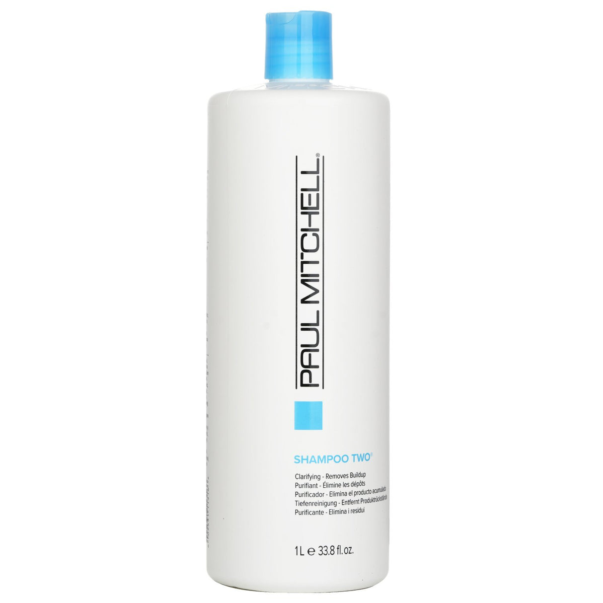 Paul Mitchell Clarifying Shampoo Two in 1000ml, deep cleaning formula for oily hair with botanical extracts for shine and fullness.