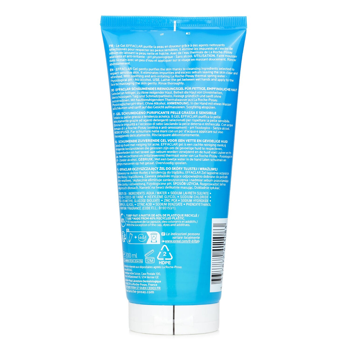 La Roche Posay Effaclar Purifying Foaming Gel, a gentle cleanser for oily, sensitive, and acne-prone skin, 200ml.