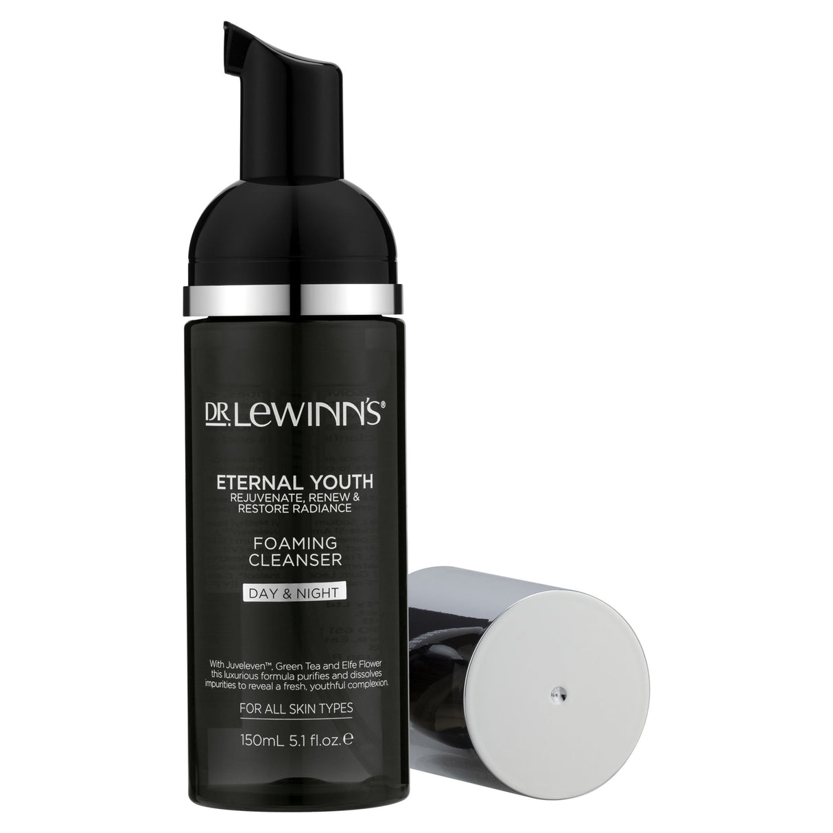 Foaming mousse cleanser enriched with Juveleven™, Green Tea, and Elfe Flower for a revitalized, youthful complexion.