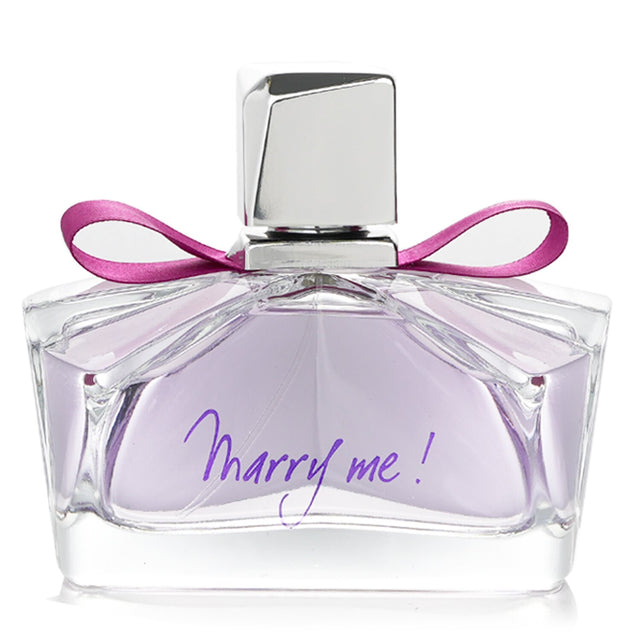 A 75ml bottle of Lanvin - Marry Me Eau De Parfum featuring notes of Bitter Orange, White Peach, and floral aromas, celebrating romance.