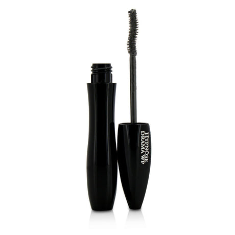 Lancome Hypnose Drama Waterproof Mascara #01 Excessive Black enhances lash volume with a unique S-shaped brush for 24-hour wear.