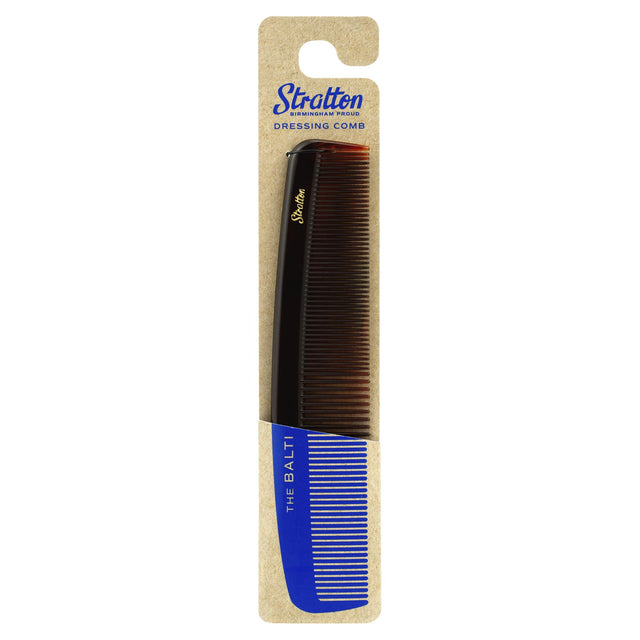 Sleek Balti Dress Comb in recyclable packaging, perfect for all hair types, promoting effortless detangling and style.