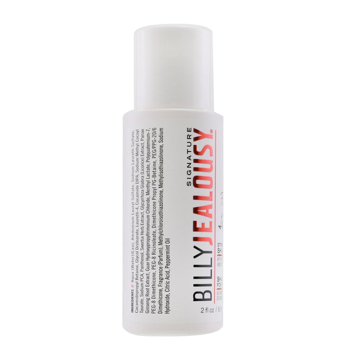 Travel-sized peppermint shampoo for hair strengthening, featuring DHT blockers for fuller, healthier hair.