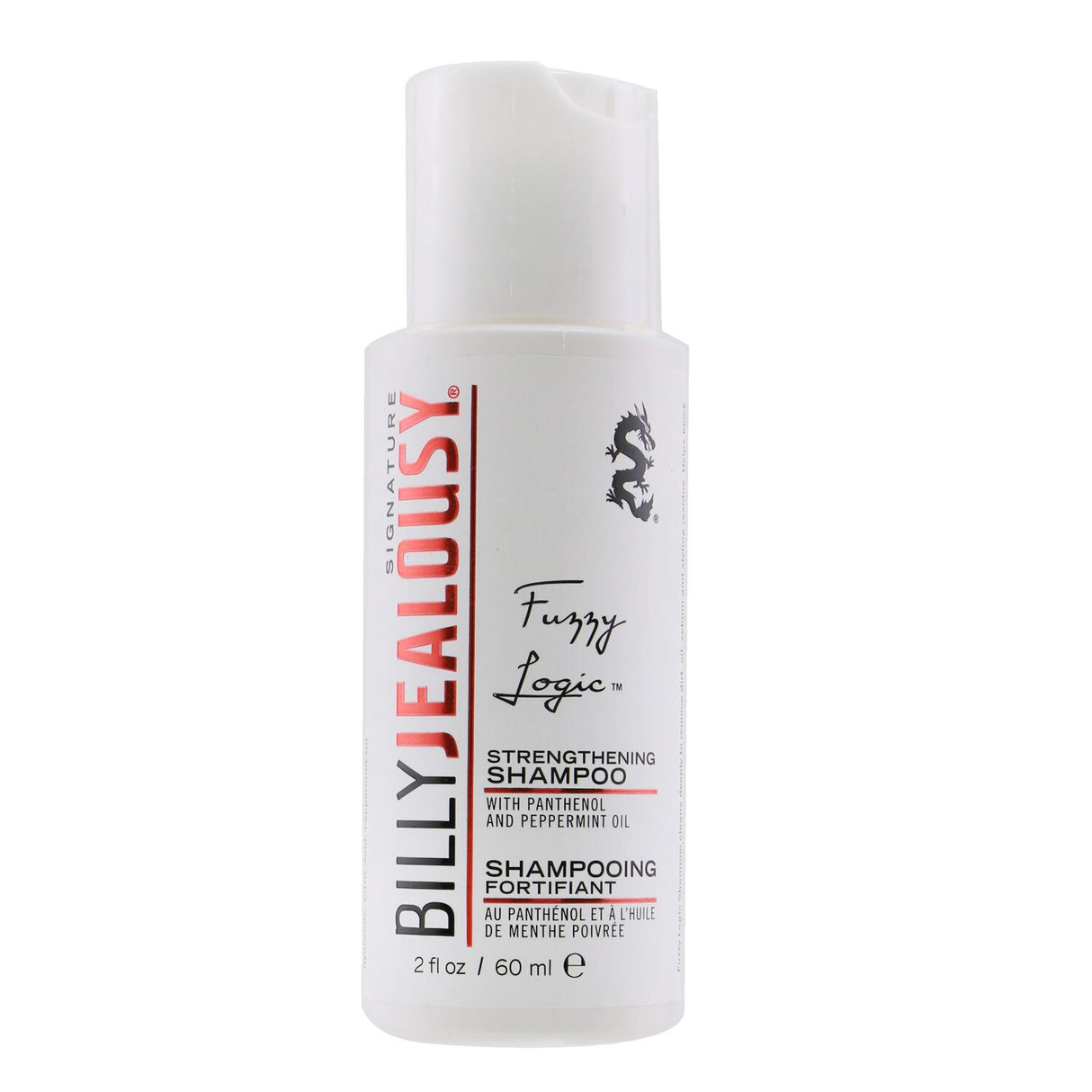 Billy Jealousy Fuzzy Logic Travel Size Shampoo, 60ml, peppermint-infused for thickening, DHT-blocking, healthier hair.