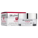 Dr. LeWinn's Ultra R4 Eye Repair Cream shown in a sleek 15g packaging, designed to reduce puffiness and dark circles.