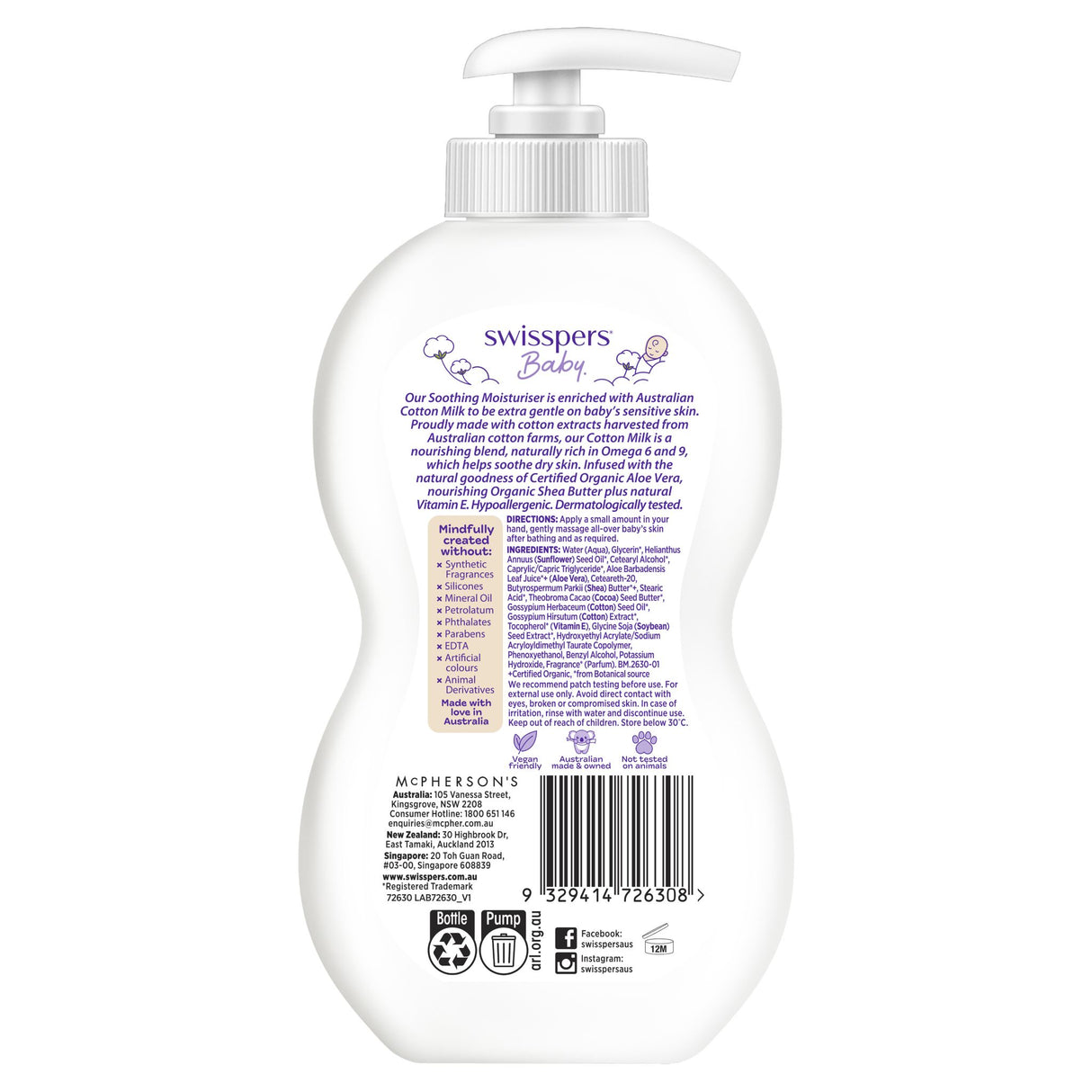 Swisspers Baby Moisturiser 500mL