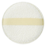 Eco-friendly exfoliating body sponge featuring dual-textured sides for gentle cleansing and effective exfoliation.