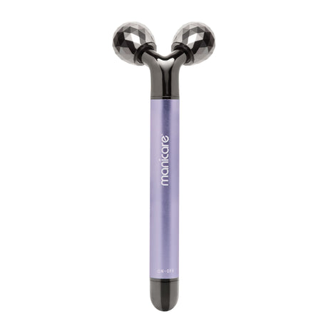 Sonic vibration facial roller set with contour roller and under-eye massager for sculpting, toning, and reducing puffiness.