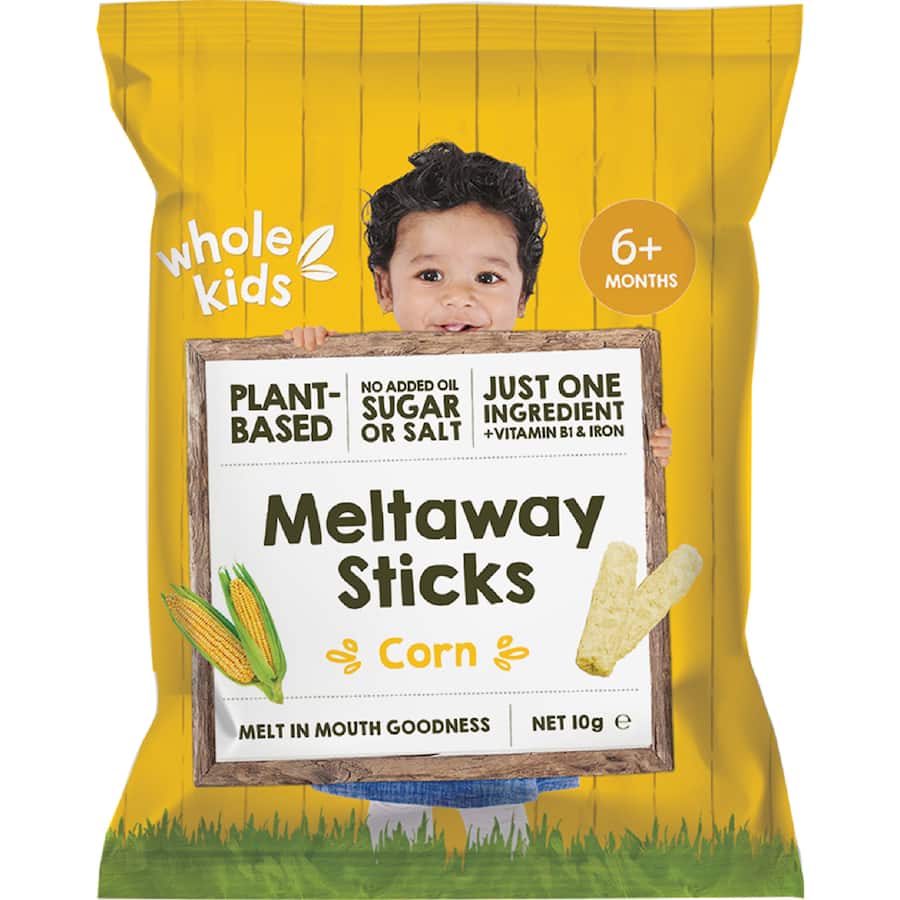 Whole Kids Organic Baby Snacks Melty Sticks Corn 10g