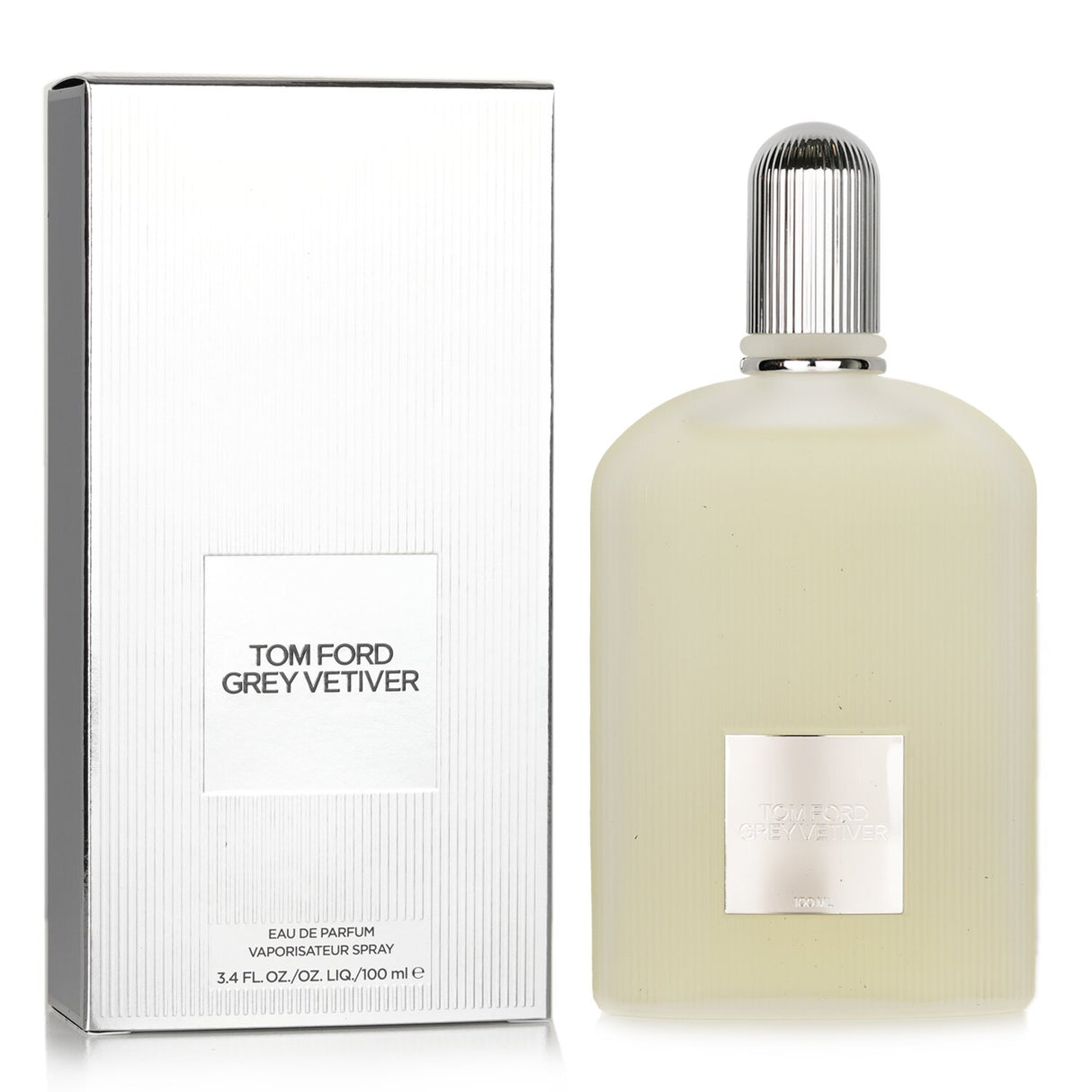 Tom Ford Grey Vetiver Eau De Parfum Spray 100ml, featuring a spicy woody scent with vetiver, citrus, and warm spices for elegance.