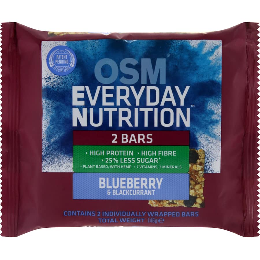 Osm Everyday Nutrition Muesli Bars Blueberry & Blackcurrant 146g - 2pack