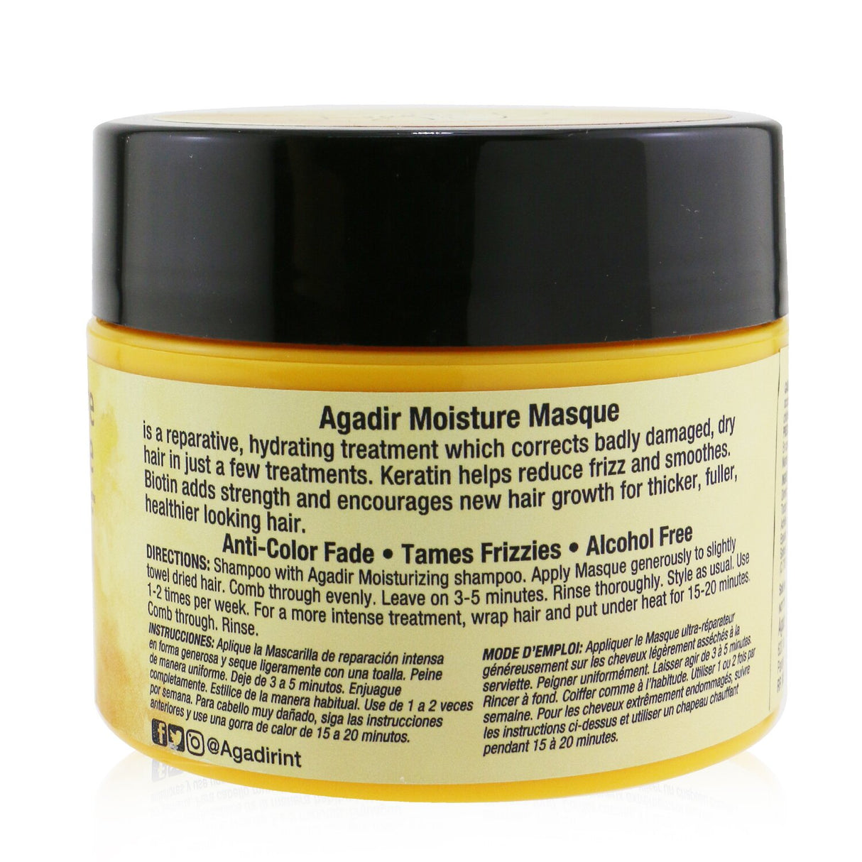 Agadir Argan Oil Moisture Masque in 236.6ml, a nutrient-rich treatment for deep hydration and damage repair for all hair types.