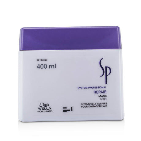 Wella SP Repair Mask for damaged hair, 400ml, revitalizes and restores strength to brittle strands for silky, manageable locks.