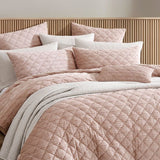 Quilt / Duvet  Cover Set - Platinum CORBIN VELVET BLUSH - QCS (Super King NZ)
