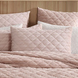 Quilt / Duvet  Cover Set - Platinum CORBIN VELVET BLUSH - QCS (Queen)