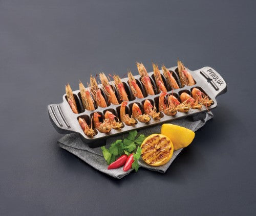 Prawn Grill Tray - Pyrolux Pyrocast 20 Piece (31 x 16x  5cm)