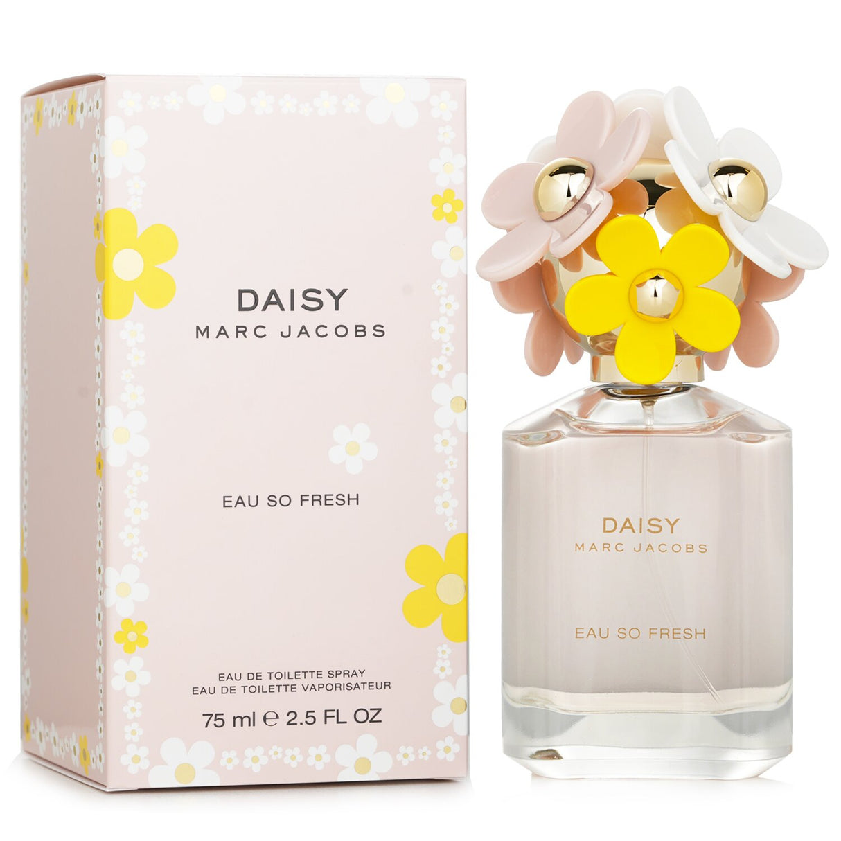 Marc Jacobs Daisy Eau So Fresh 75ml spray, featuring fruity and floral notes for a fresh, elegant fragrance.