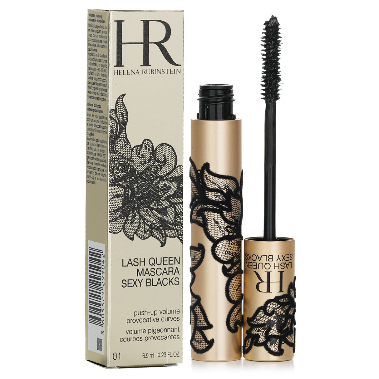 Luxurious black mascara enhancing lash volume and curves with beeswax and jojoba oil for defined, dramatic lashes.