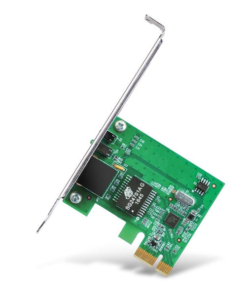 TP-Link TG-3468 PCIe network adapter with 10/100/1000Mbps speeds, Wake-on-LAN, and 36-month warranty for enhanced connectivity.