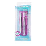 Tweezerman Petite Tweeze Set featuring Slant and Point Tweezers in a stylish pink case for precise grooming.