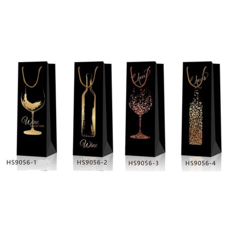 Elegant Christmas wine bags (12x36x9cm) in vibrant designs; perfect for stylish gift-giving and protective transport of bottles.