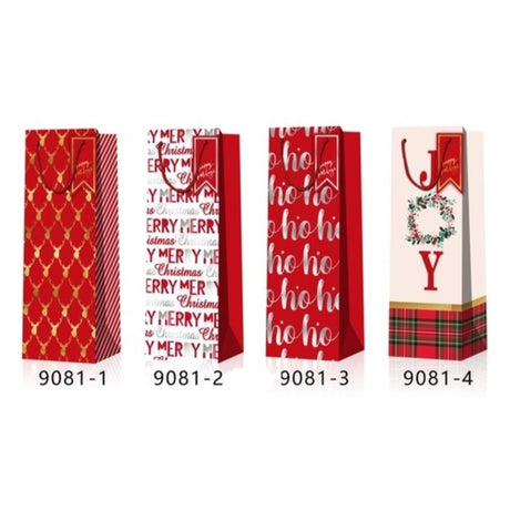 Set of 12 elegant Christmas wine bags, 12x36x9cm, featuring festive designs for stylish and eco-friendly gifting.