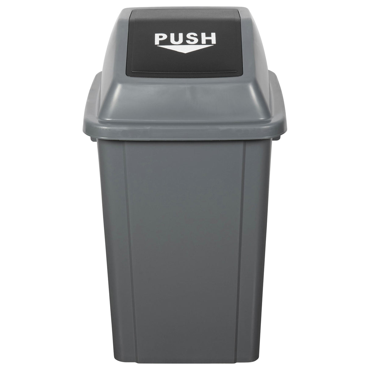 Cleanlink 60L grey rubbish bin with a spring-loaded bullet lid for secure waste containment.