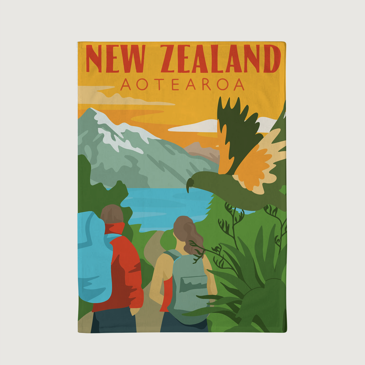 Moana Road - NZ Aotearoa Tea Towels - South Island Tramping