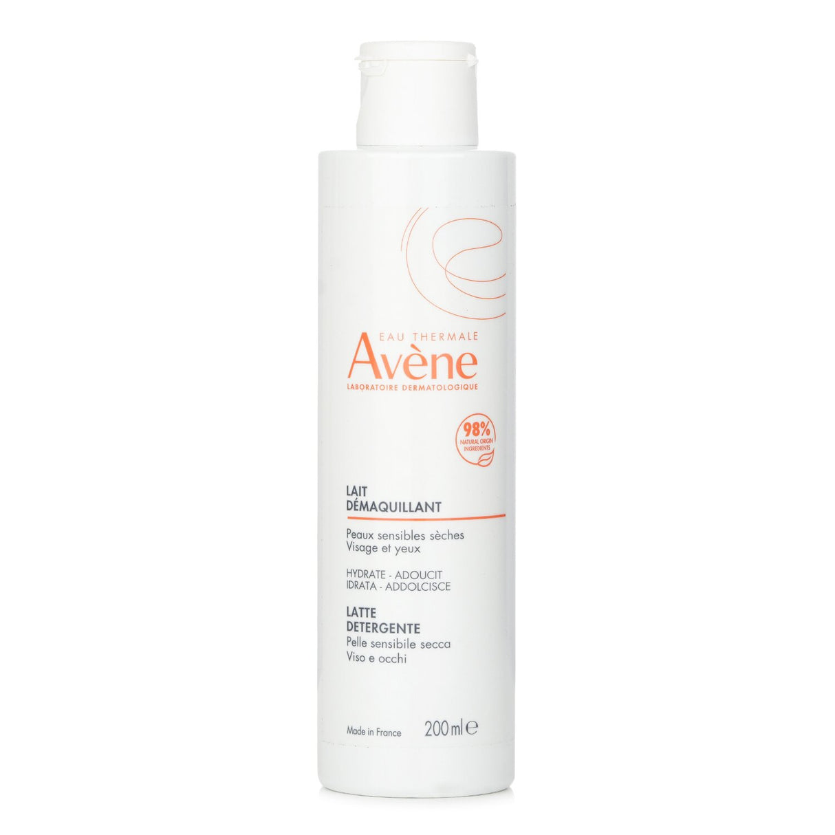 Avene Gentle Milk Cleanser 200ml gently removes makeup and impurities, hydrating dry skin with Avene Thermal Spring Water.