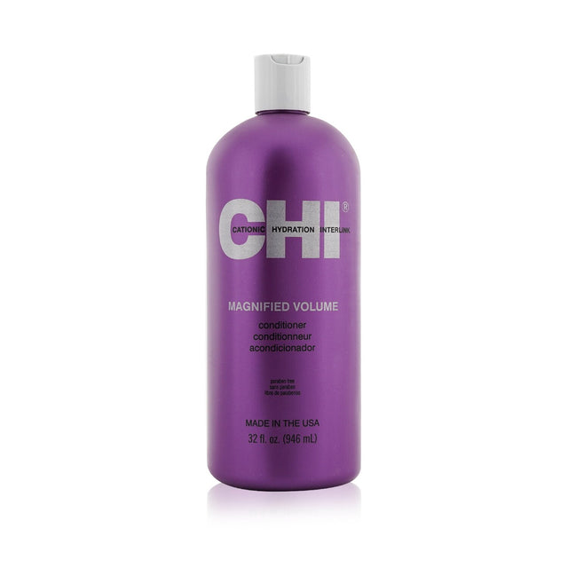 CHI Magnified Volume Conditioner 950ml bottle, designed to nourish fine hair and boost volume for fuller, bouncy styles.