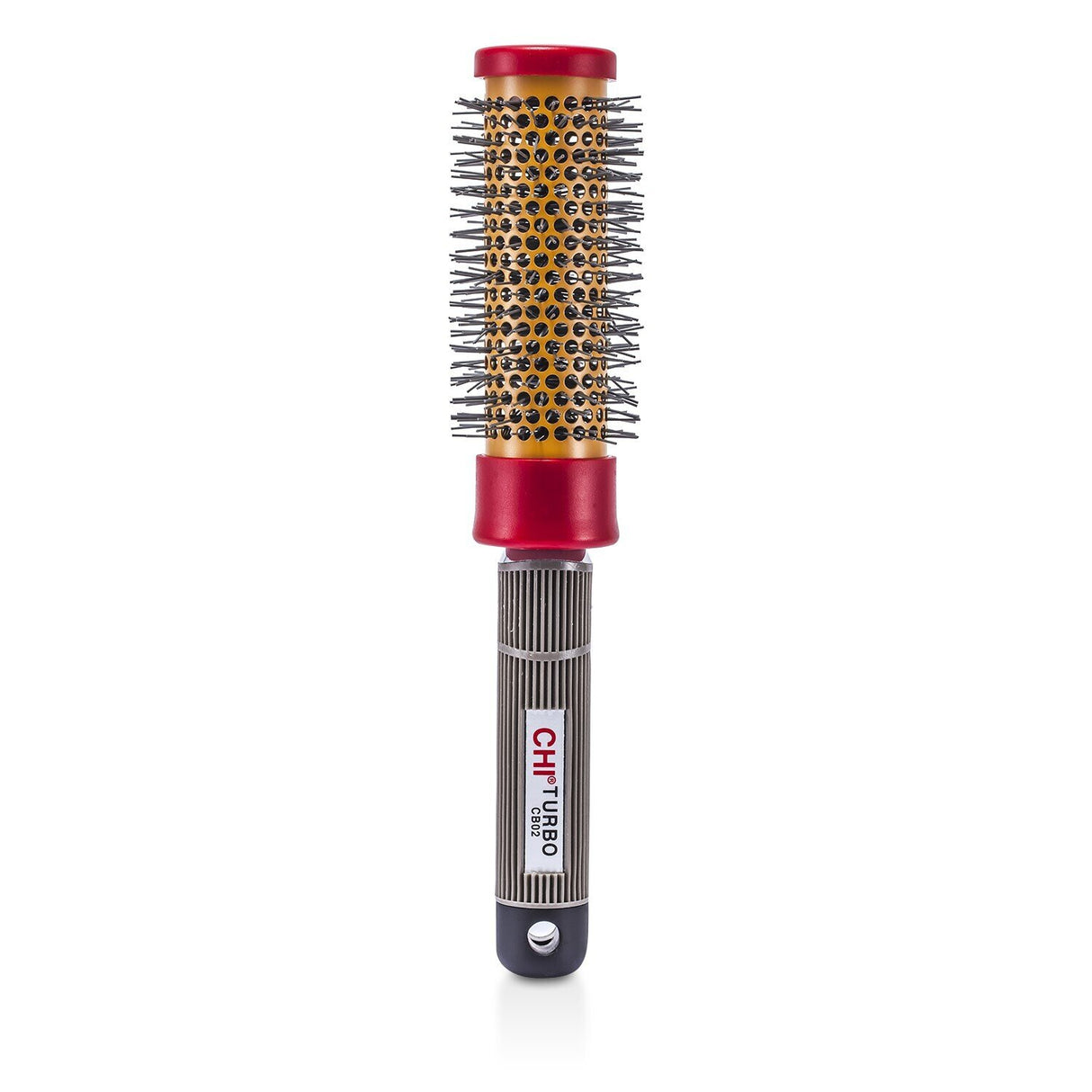 CHI Turbo Ceramic Round Brush (Medium) with non-slip handle, promotes healthy styling, reduces frizz, suitable for all hair types.