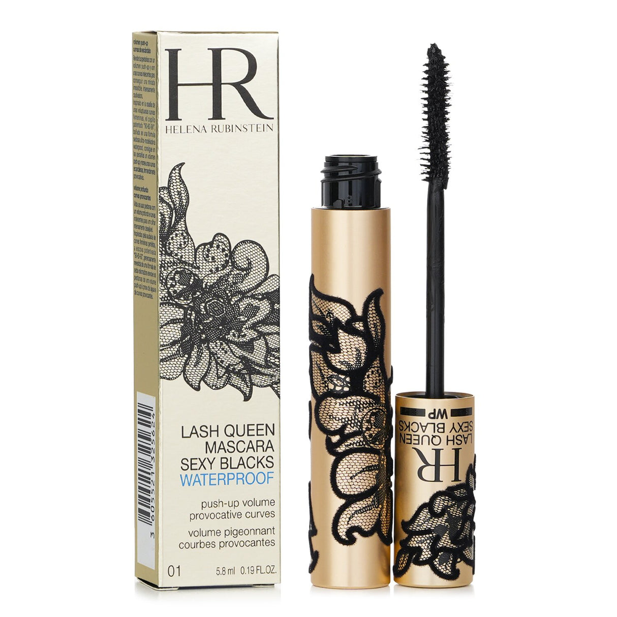 Helena Rubinstein Lash Queen Sexy Blacks Waterproof Mascara #01, offering bold volume, curves, and lasting wear for glamorous lashes.