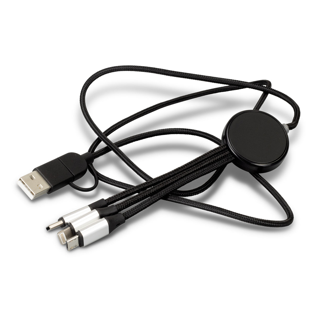 120cm Braided Multi-Connector USB Charging Cable Lumos