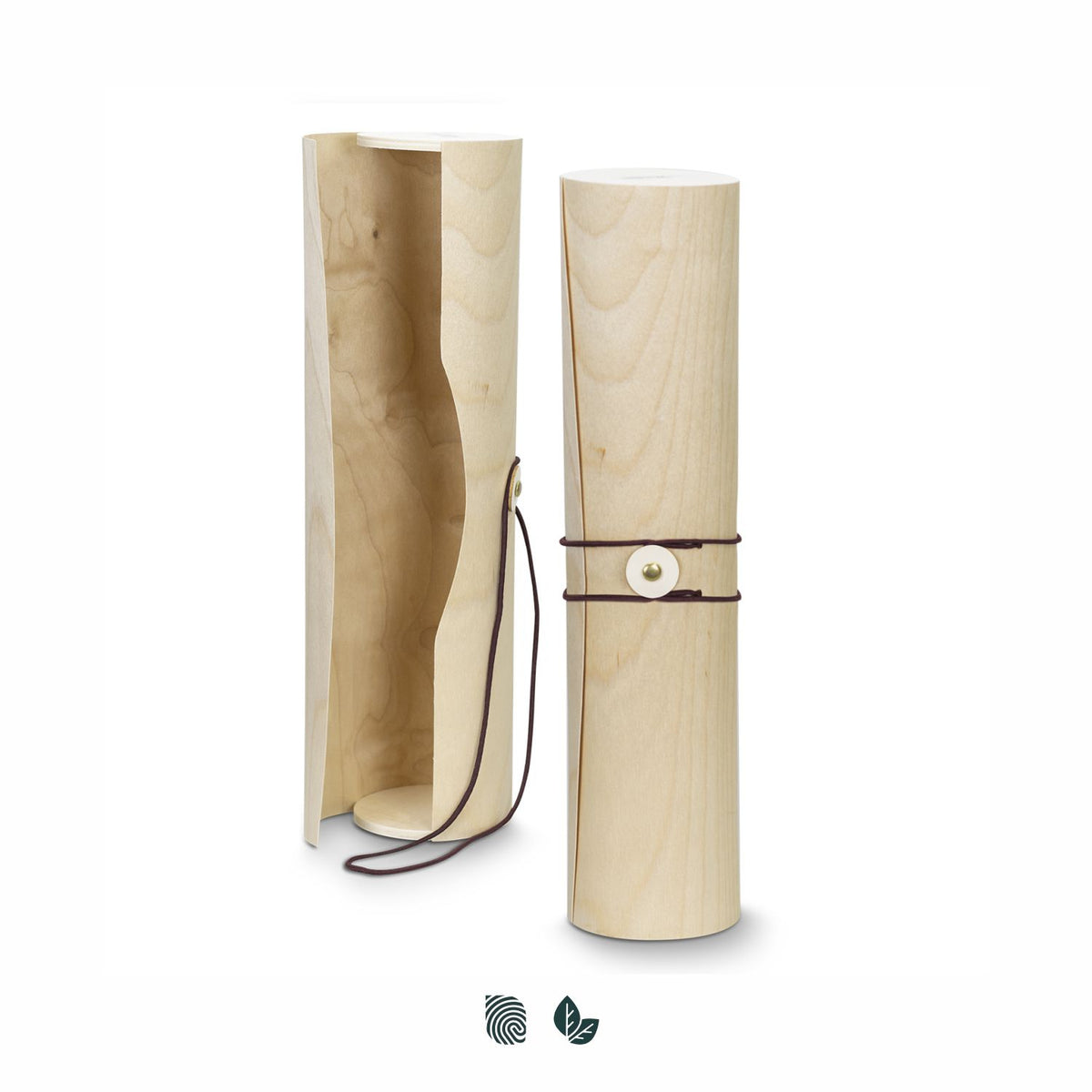 Pine Wood Wine Bottle Presentation Gift Tube Tuscany