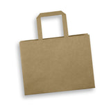 Medium Landscape Paper Shopping Bag Flat Handles Natural - Pack of 50